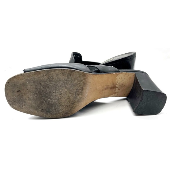 Cole Haan Open Toe 3.0 inch heels Made in Italy Size 8.5 Leather Sole Black - Picture 6 of 6